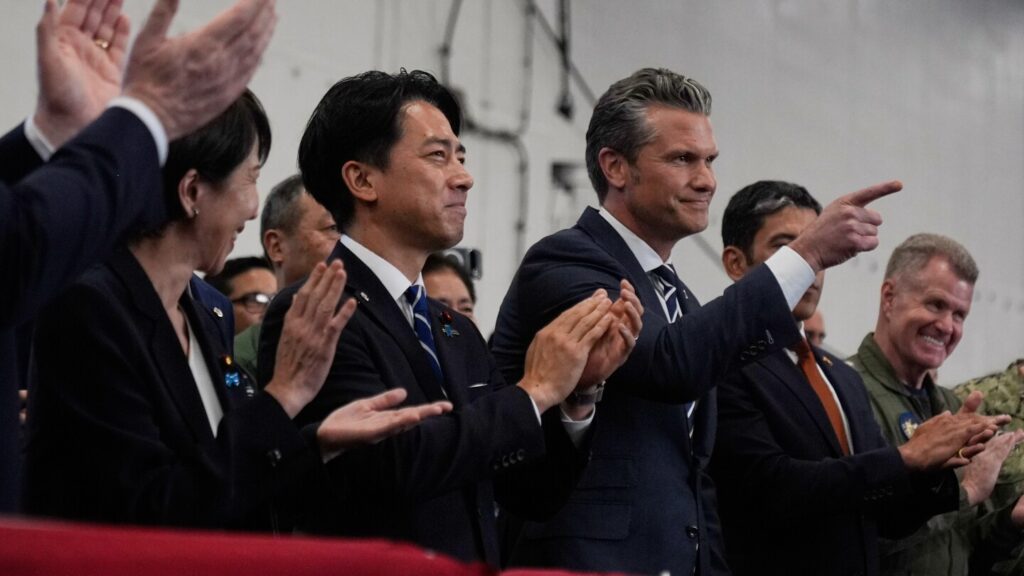 Hegseth said the United States had conducted three attacks on four drug-smuggling vessels in the eastern Pacific, killing 14 people.