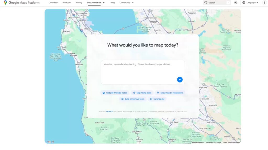 Google Maps releases new AI tool to create interactive projects